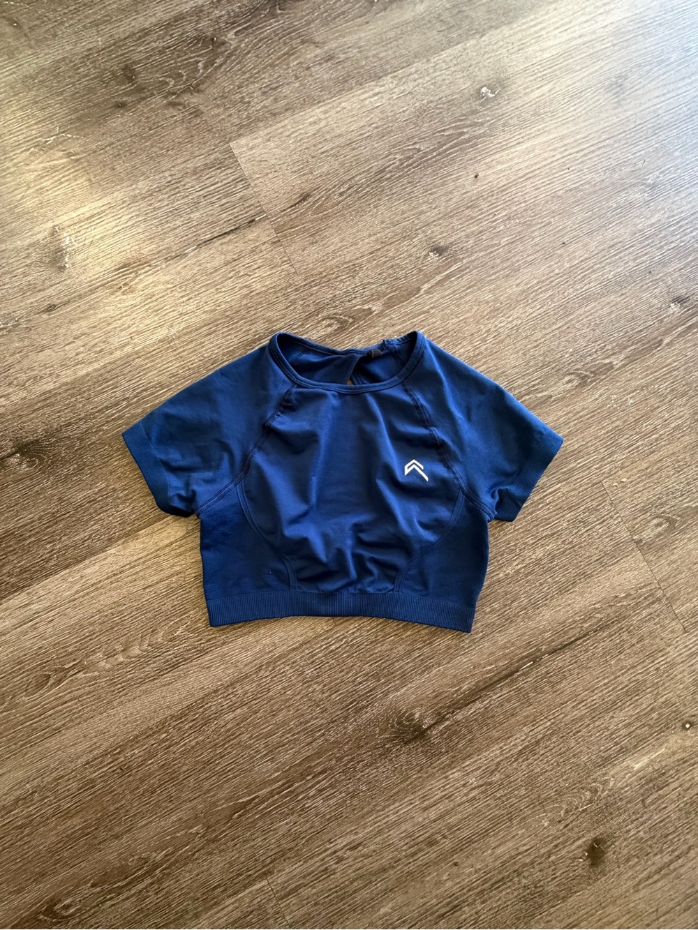 Oner Active Navy Short Sleeve Crop Tee with White Logo